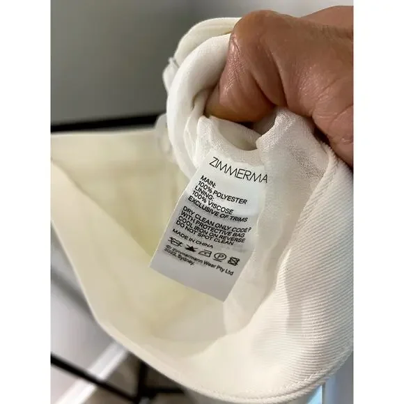 Zimmermann Wide Leg Trousers Cream size US 4